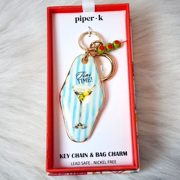 Piper K Martini Key Chain & Bag Charm - Picture 1 of 4